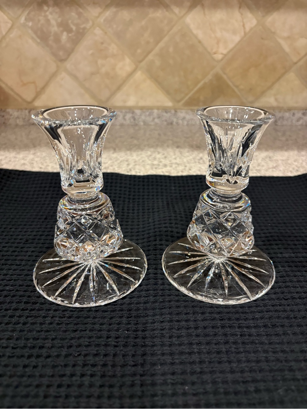 Vintage Lenox Charleston crystal taper candlesticks